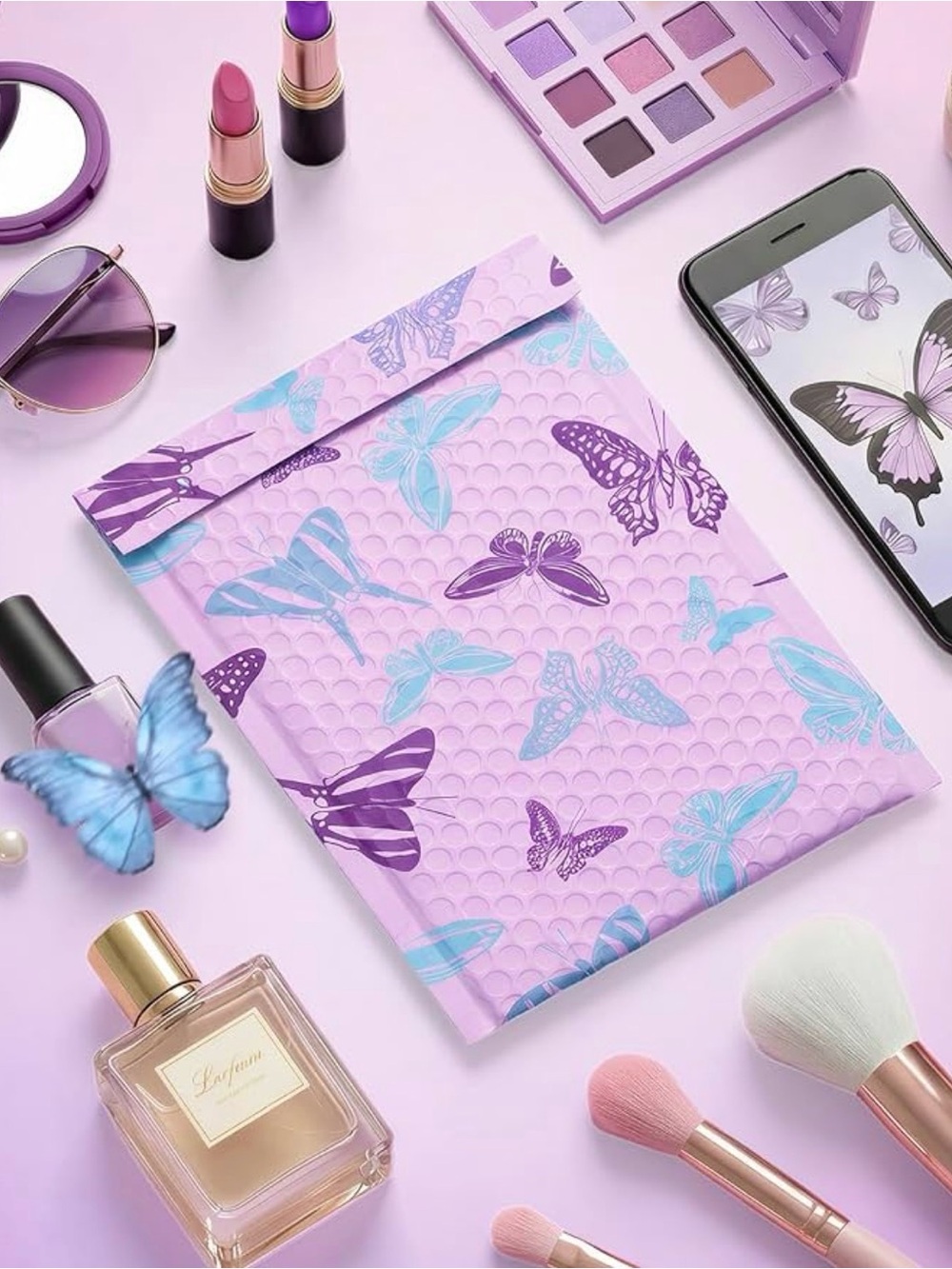 20 Purple Butterfly Bubble Mailers - Picture 9 of 9